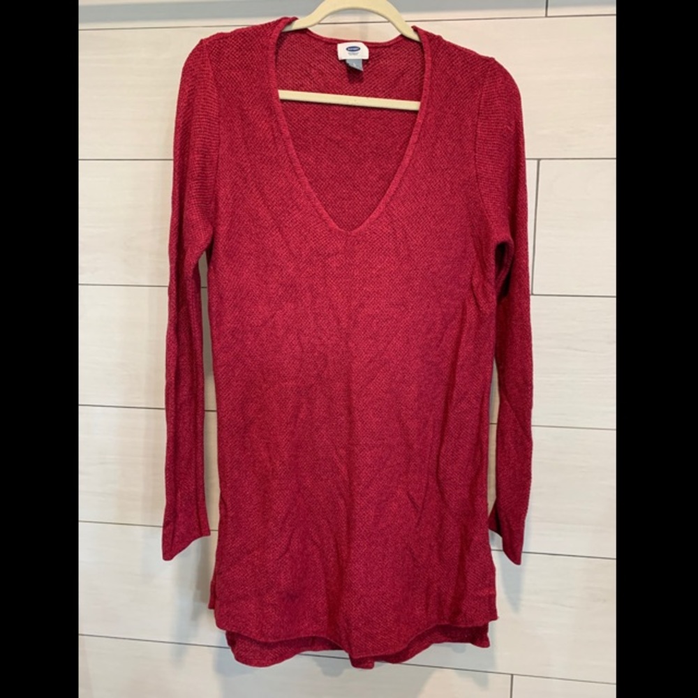 Raspberry v-neck sweater